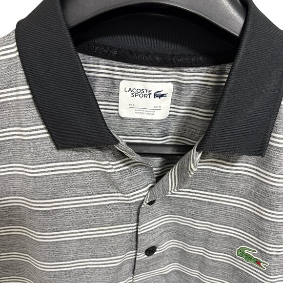 Lacoste Sport Golf Polo Shirt Mens XL Presidents Cup Embroidered Striped Casual - Picture 5 of 7